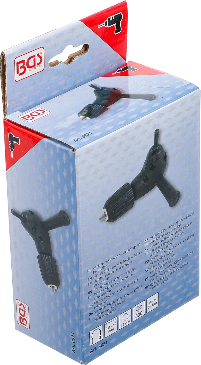 BGS 8621 Right Angle Drill Attachment: Keyless Chuck for Tight Spaces