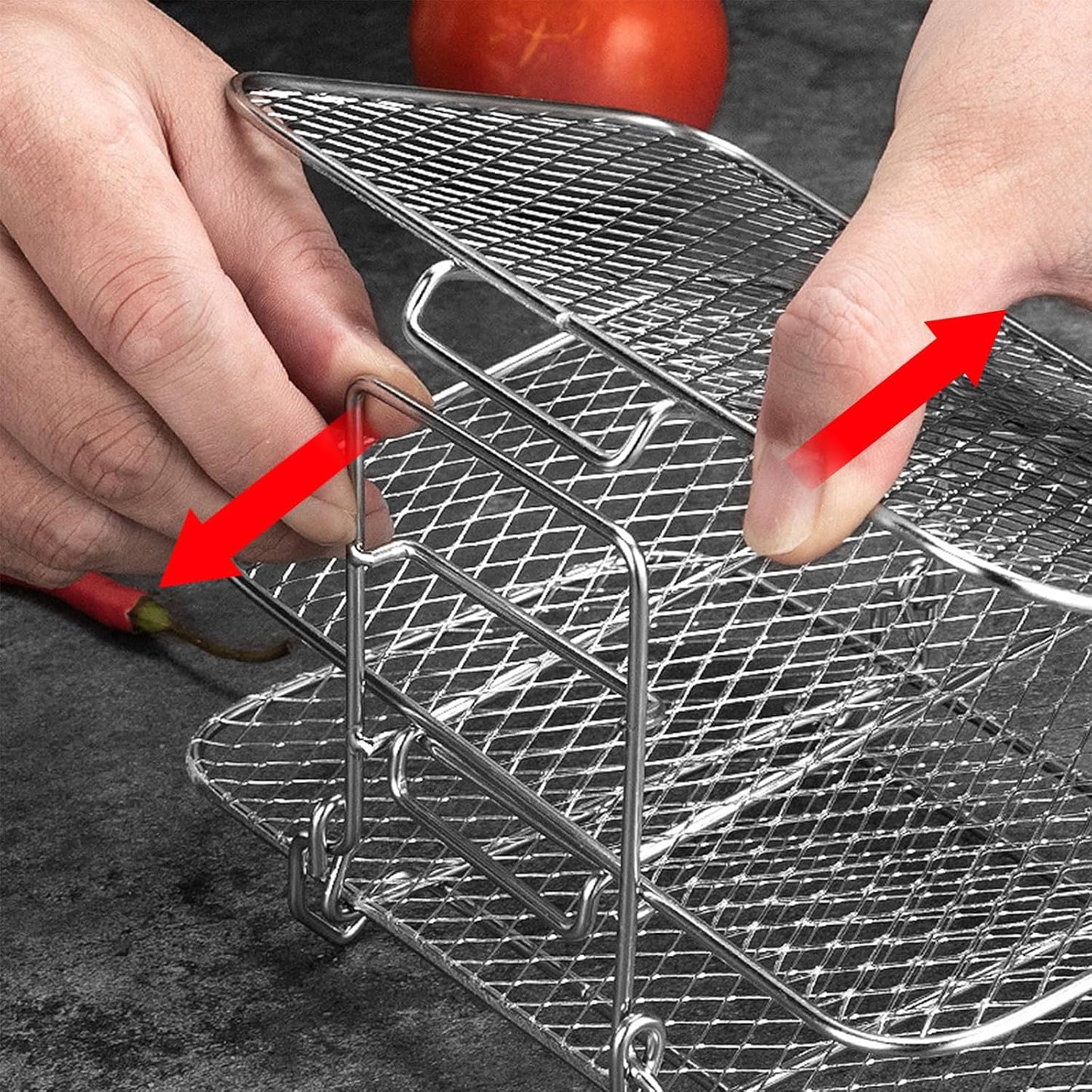3‑Layer Stainless Steel Dehydrator Rack for Air Fryer & Oven