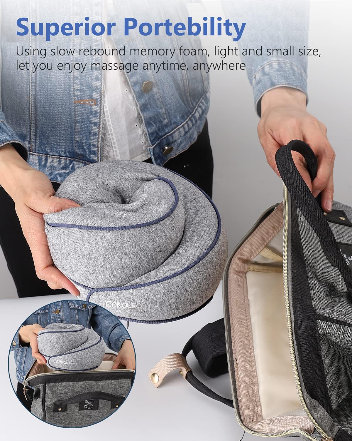 CONQUECO 3D Shiatsu Neck and Back Massager with Heat