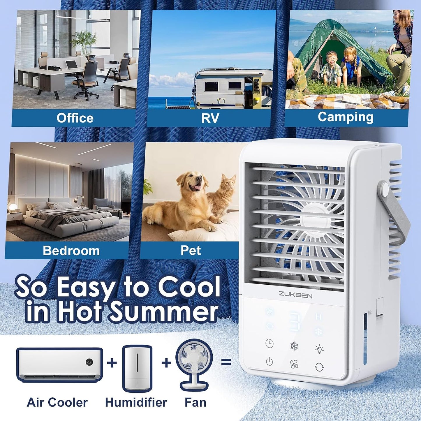 Air Cooler YP16 Cooling Machine 1000ml with 7 Colors Light