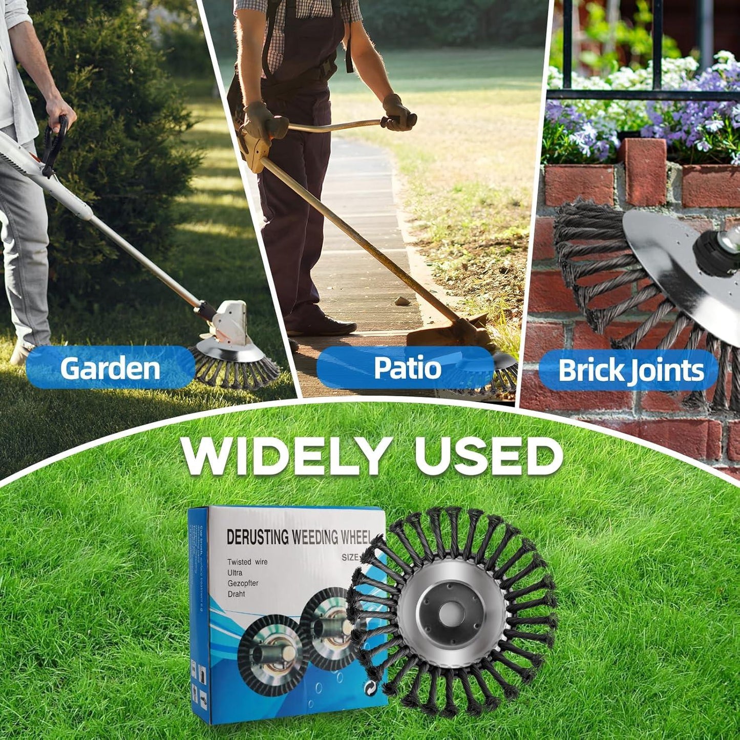 VINEST Heavy-Duty Steel Wire Weed Brush for Trimmer 8" 25.4mm (1 pc) - Gomix Brands Outlet