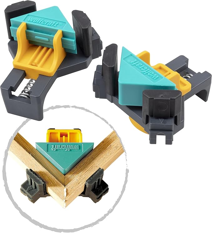 Wolfcraft Corner Clamps ES 22 – 2‑Piece 90° Angle Clamp for Woodworking