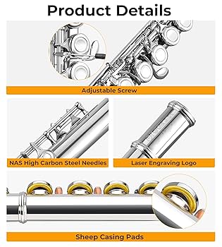 Vangoa 16 Key C Flute Instrument Set for Beginners with Accessories