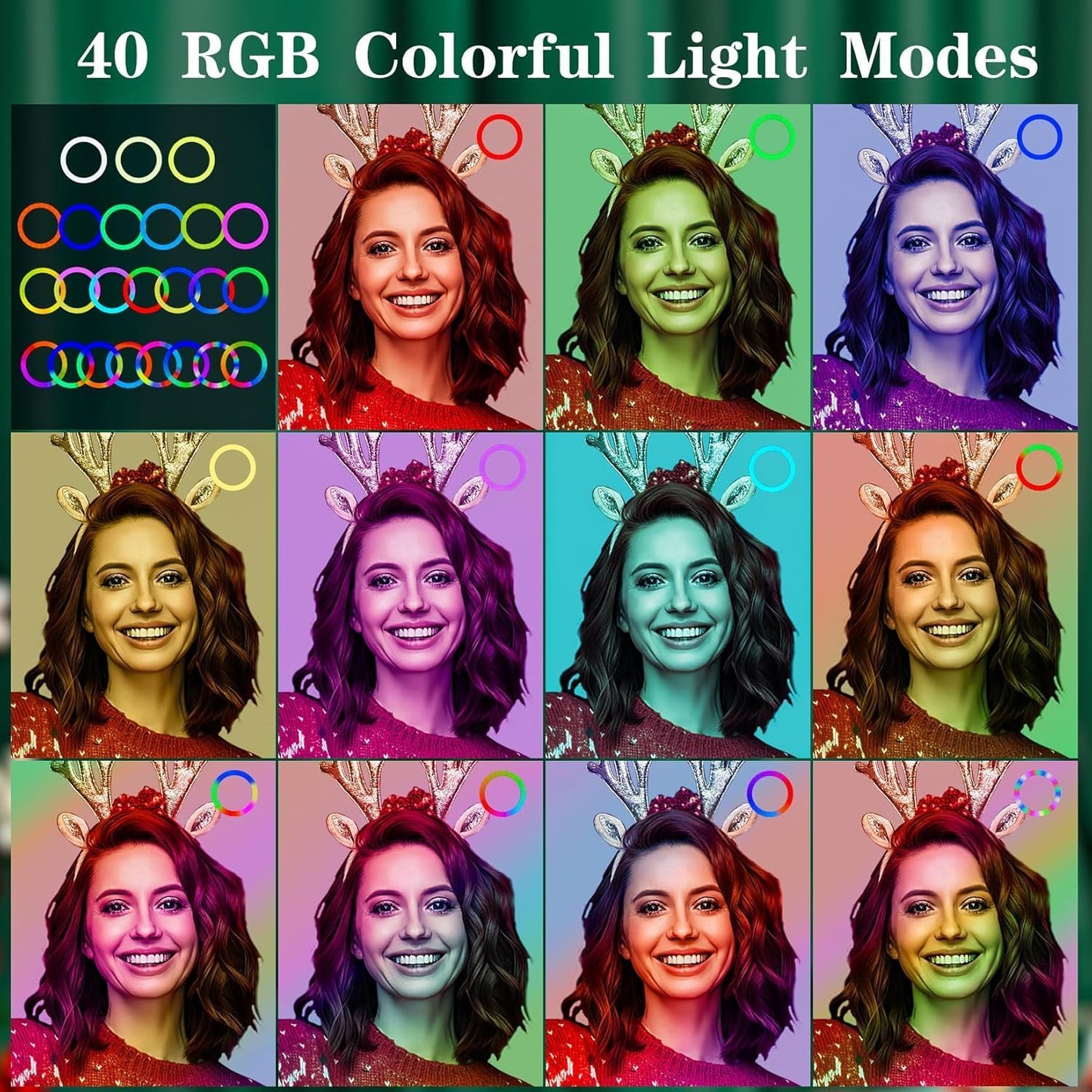10‑Inch RGB LED Ring Light with Tripod and Phone Holder