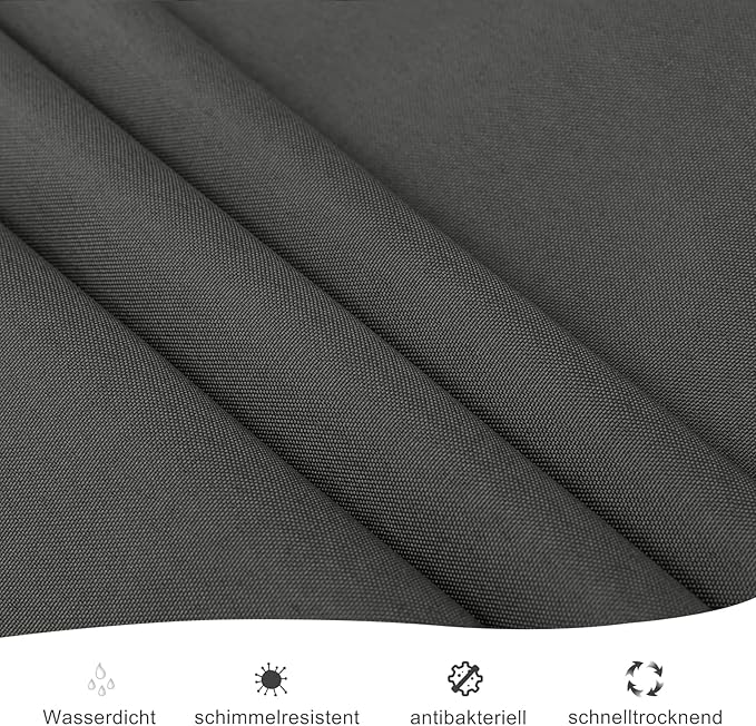 WOLTU Grey Polyester Shower Curtain with Weighted Hem - 120x180 cm