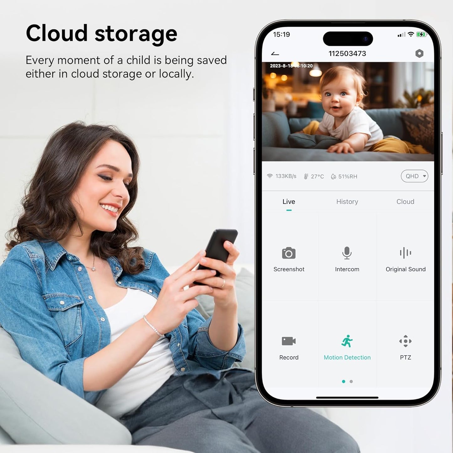 BondFree 2K HD Baby Monitor with Camera and Audio: Crystal Clear View