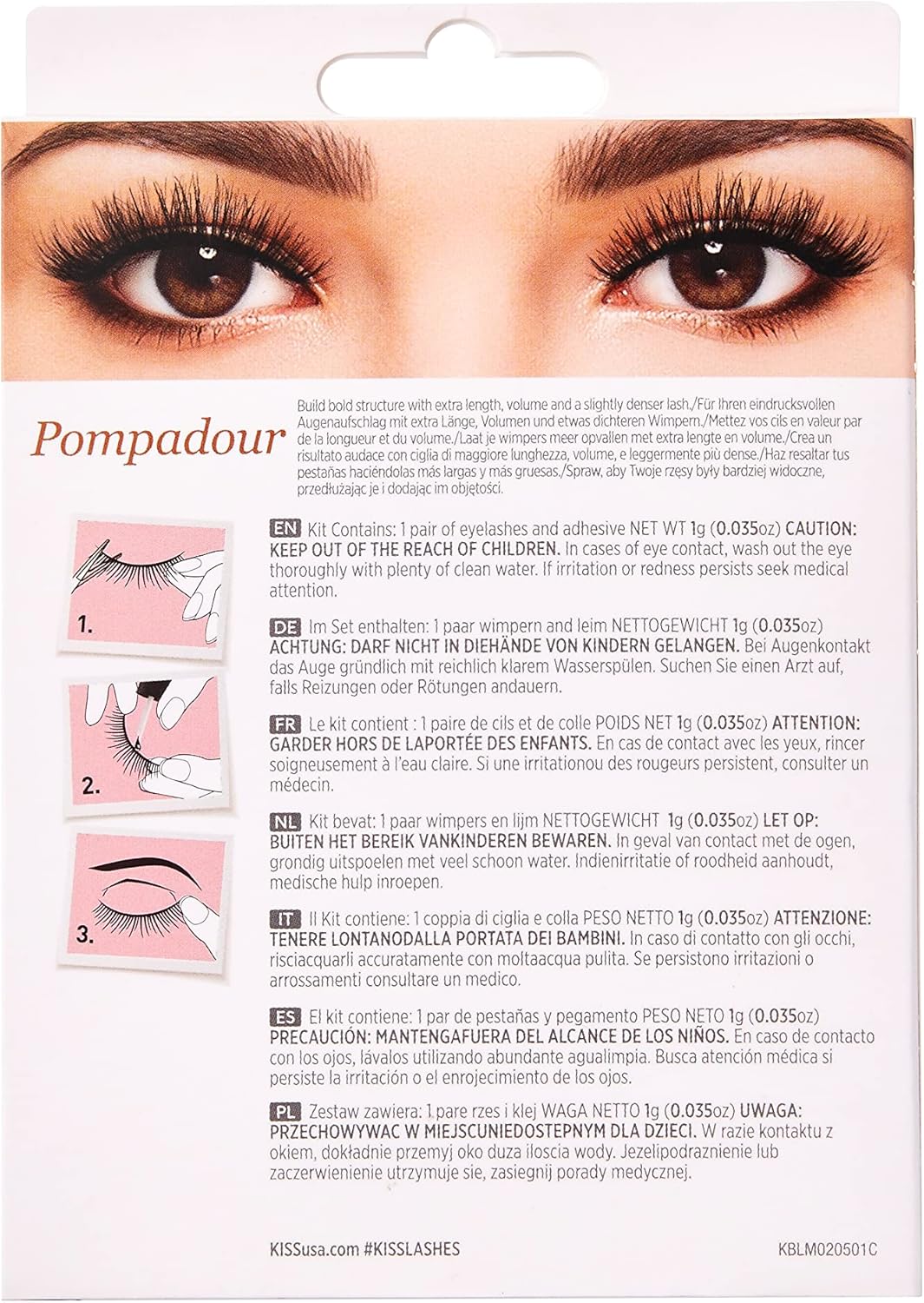 KISS Blowout Lash Collection 4 Pairs Reusable Faux-Mink Eyelash Set with Glue