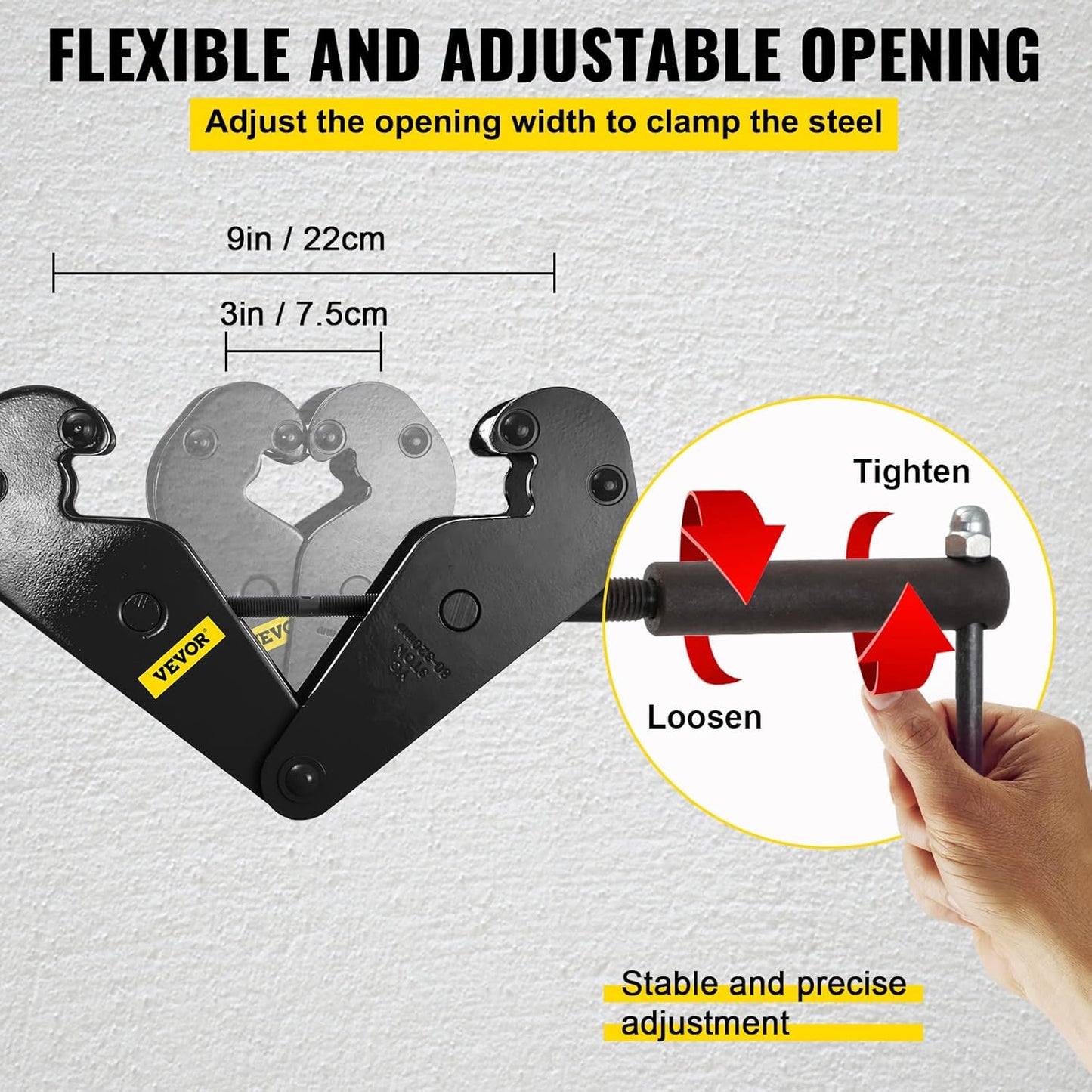 VEVOR 1 Ton Capacity I Beam Clamp For Rigging Heavy Duty Steel Lifting