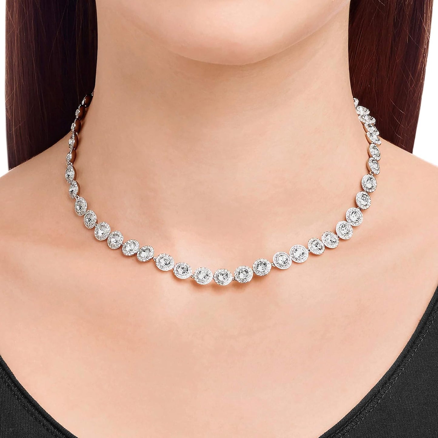 Swarovski Angelic Crystal Necklace Radiant White Sparkle Elegant Pendant