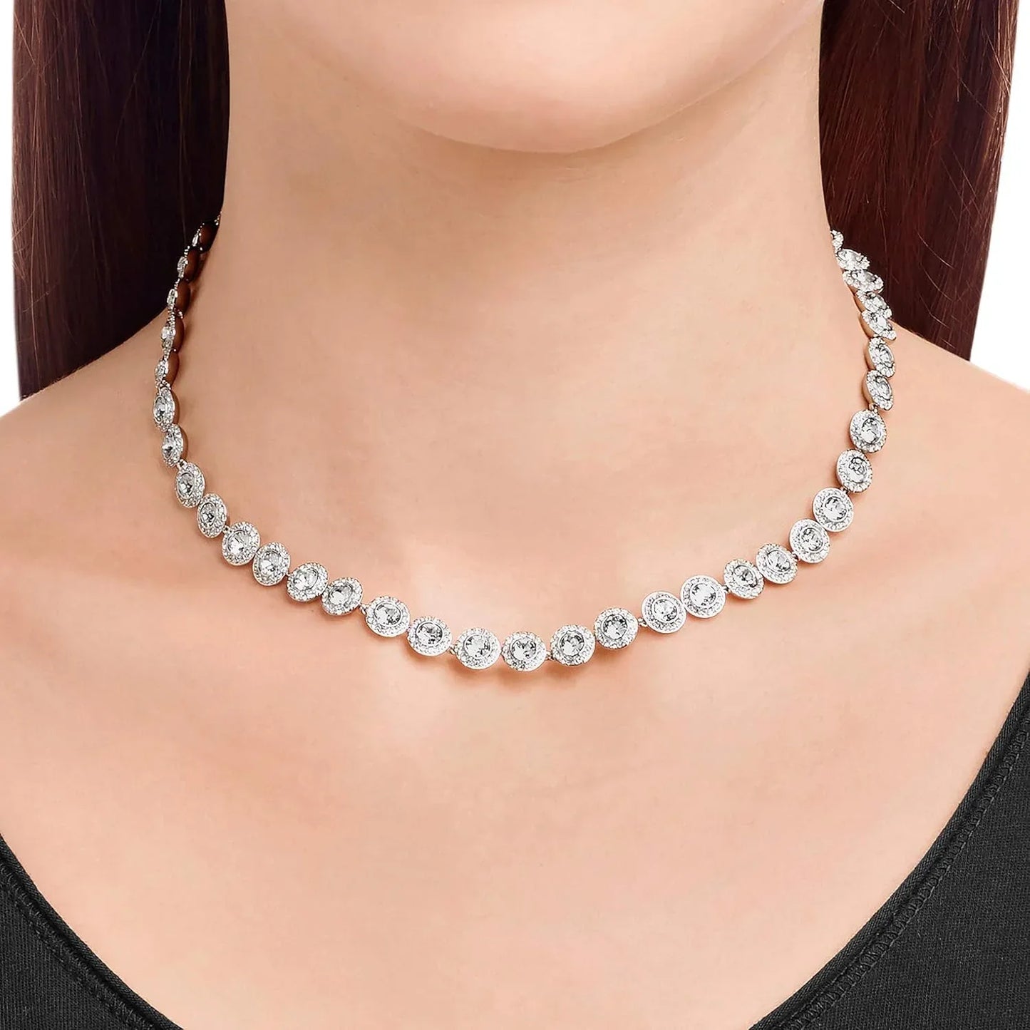Swarovski Angelic Crystal Necklace Radiant White Sparkle Elegant Pendant - Gomix Brands Outlet