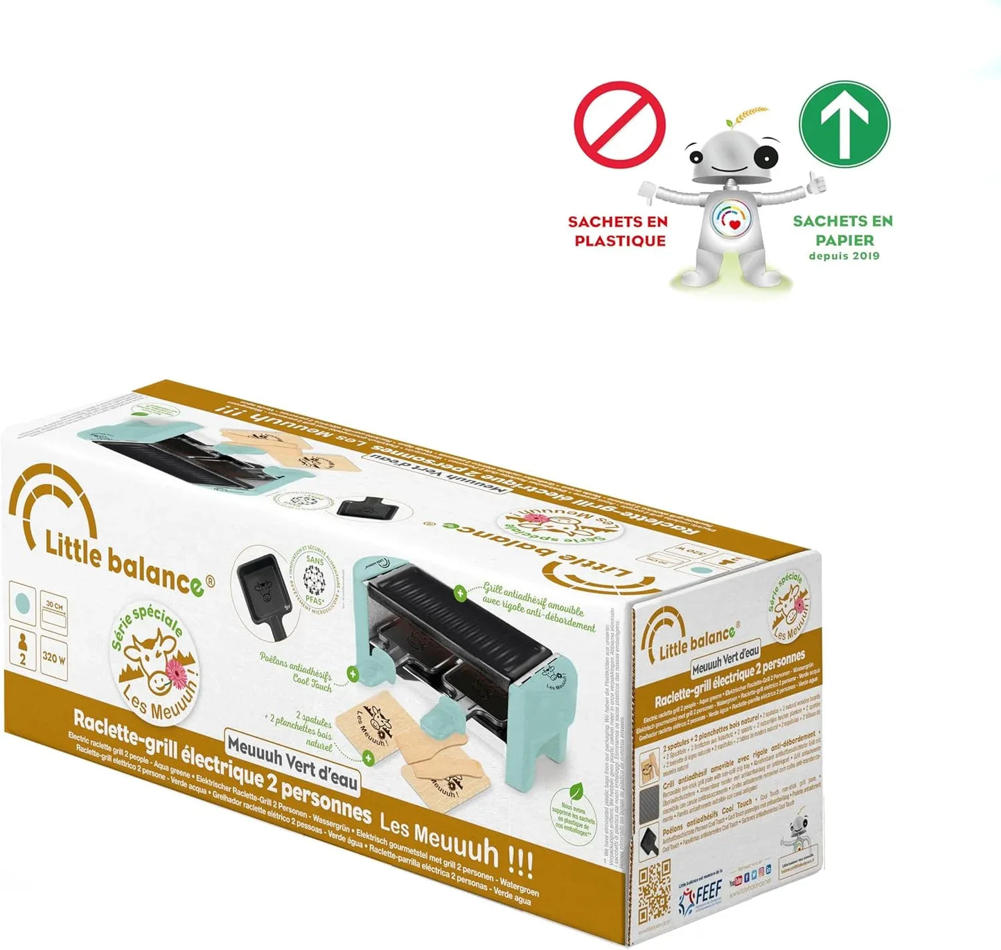 LITTLE BALANCE Dual Raclette Grill, Compact 320W Removable Surface - Gomix Brands Outlet