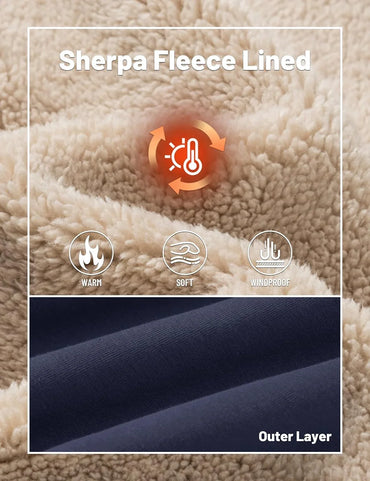 TACVASEN Men's Sherpa Lined Winter Warm Thermal Fleece Jogging Sweatpants with Pockets - Gomix Brands Outlet