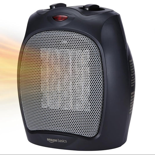 Amazon Basics Ceramic Space Heater 1800W Adjustable Thermostat Black DQ075 UK