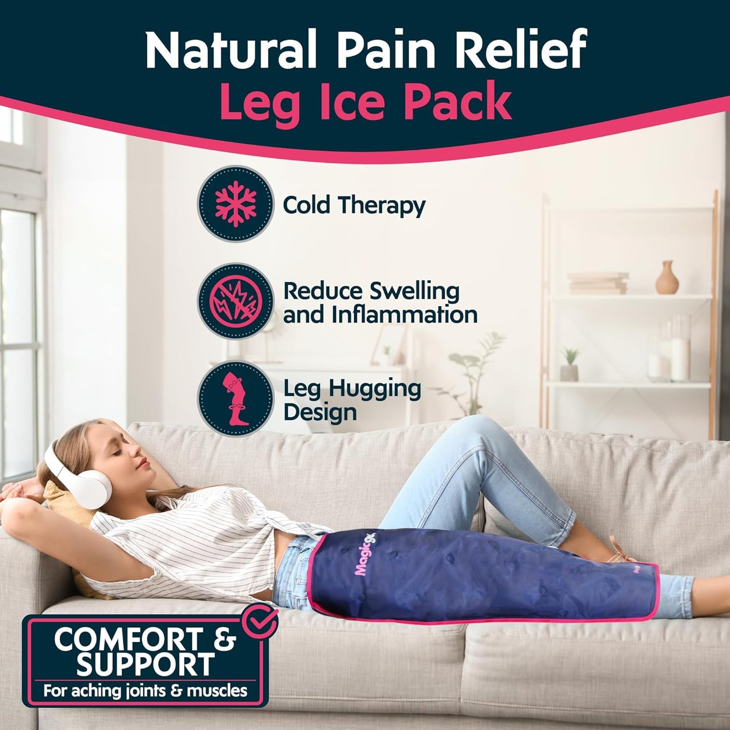 Magic Gel Full Leg Ice Pack – Flexible Cold Therapy Wrap