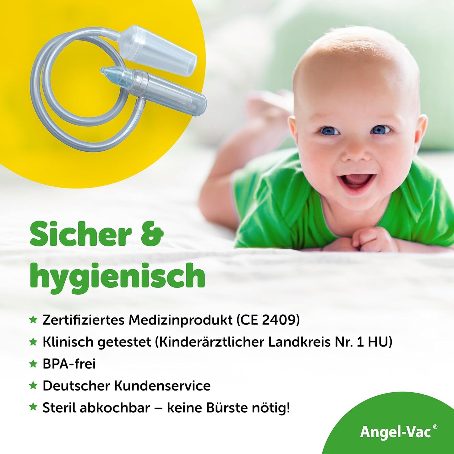 Angel-Vac Baby Nasal Aspirator – Gentle, Effective Relief for Congested Noses
