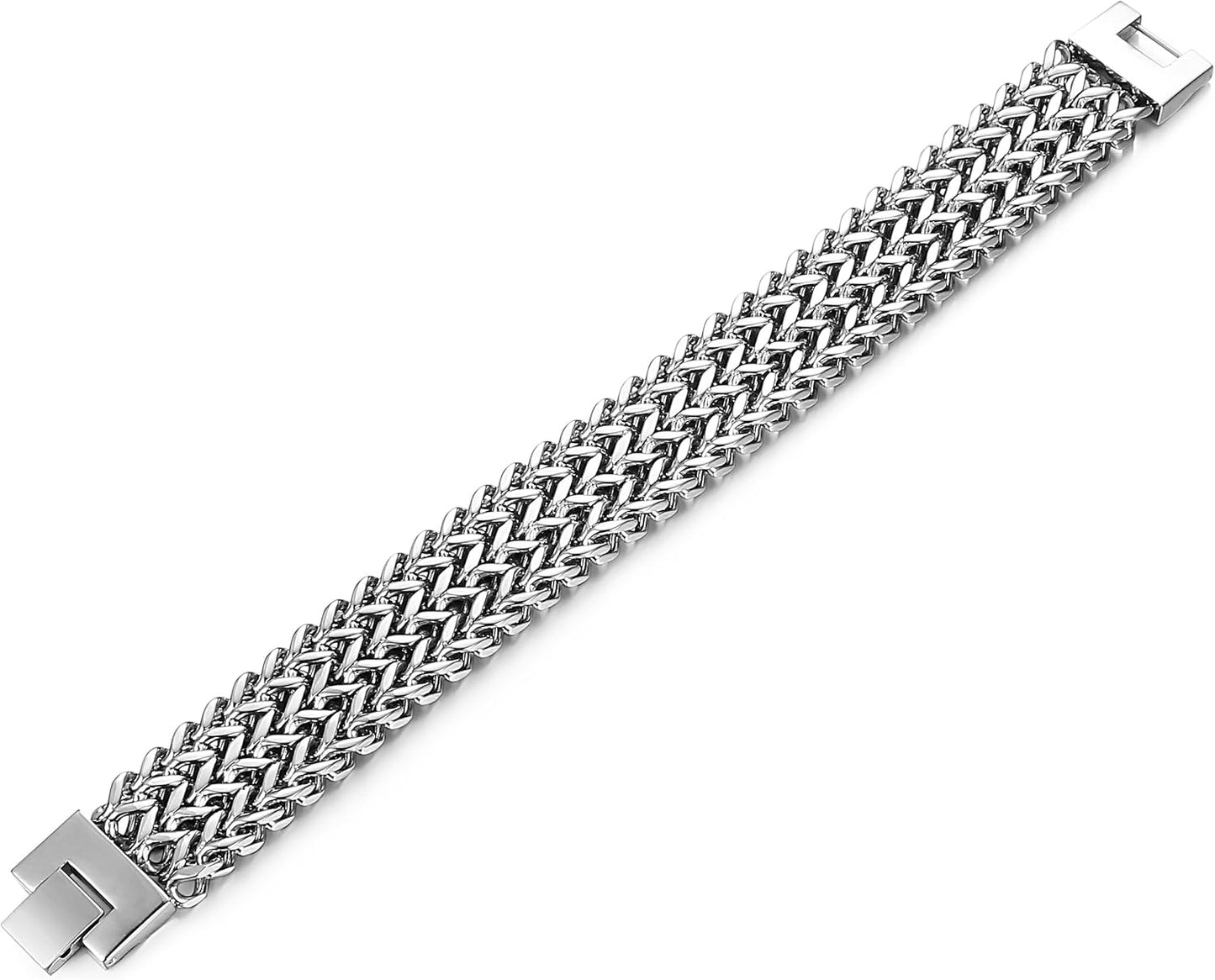LOYALLOOK 19MM Stainless Steel Cuban Curb Link Men's Bracelet