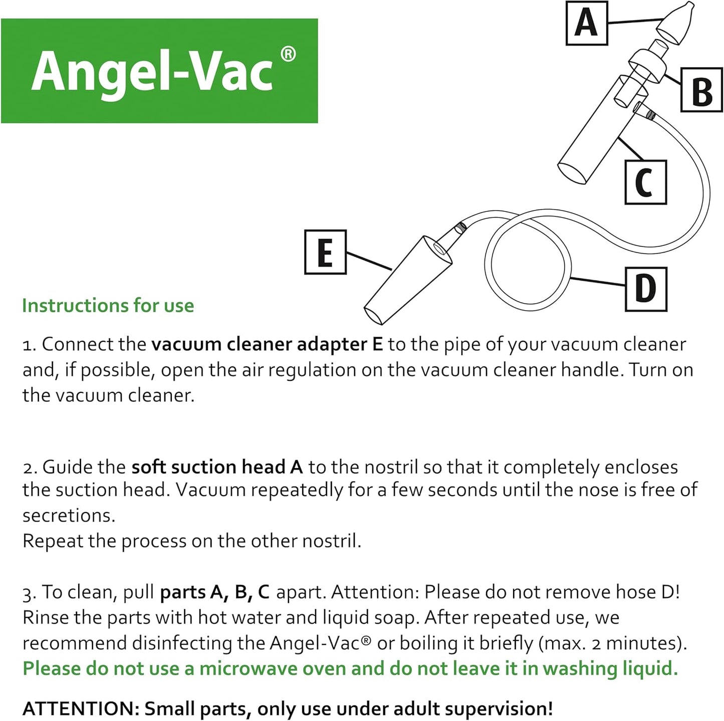 Angel-Vac Baby Nasal Aspirator – Gentle, Effective Relief for Congested Noses