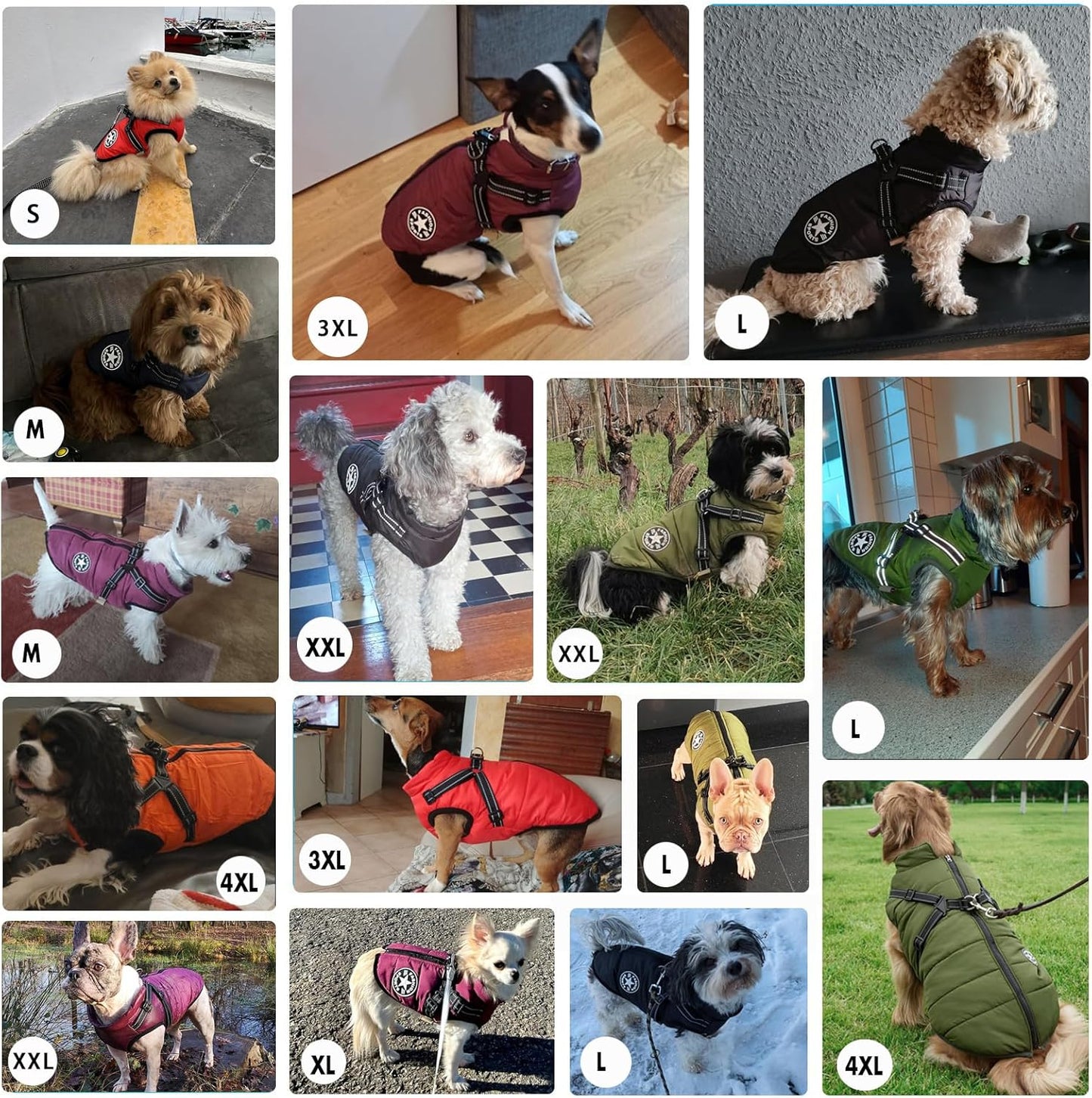 Aiboria Windproof Dog Jacket: Warm Fleece Vest with Harness