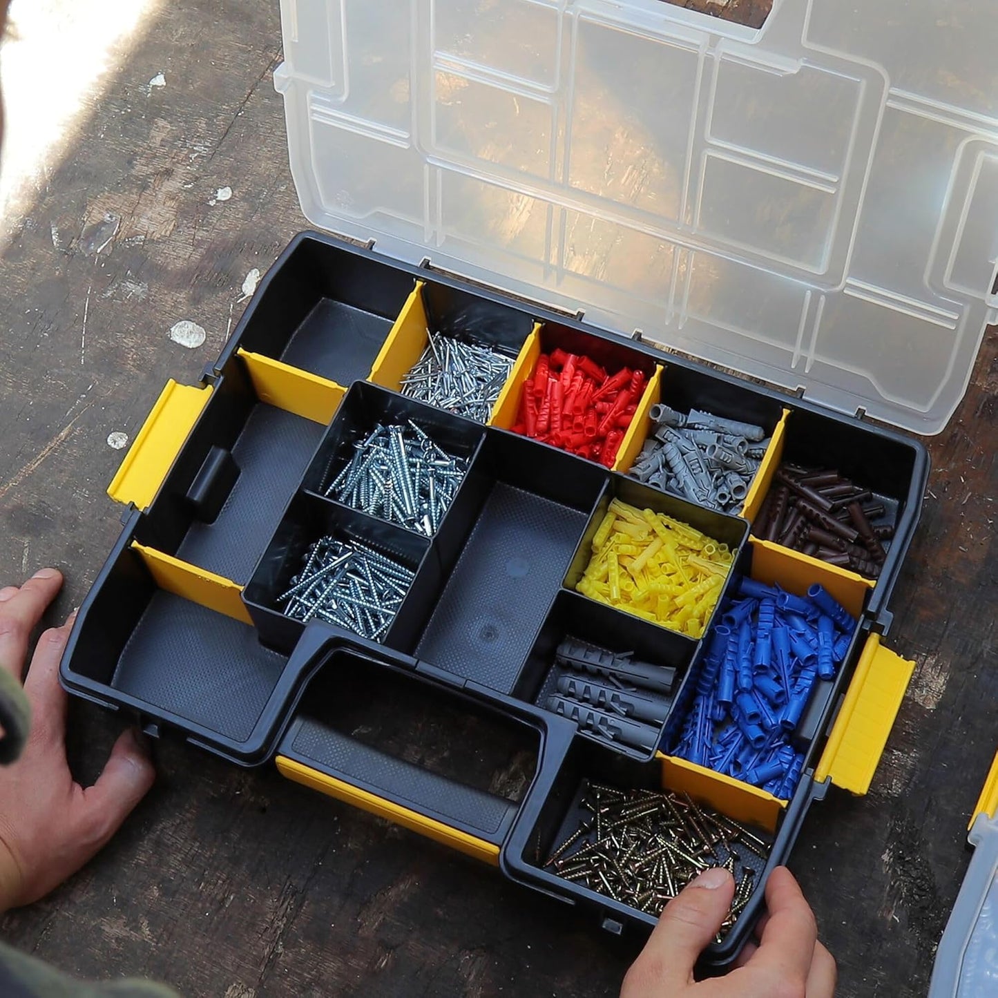 Stanley SortMaster Junior 1-97-483 Compact Organizer: Adjustable Storage for Small Parts