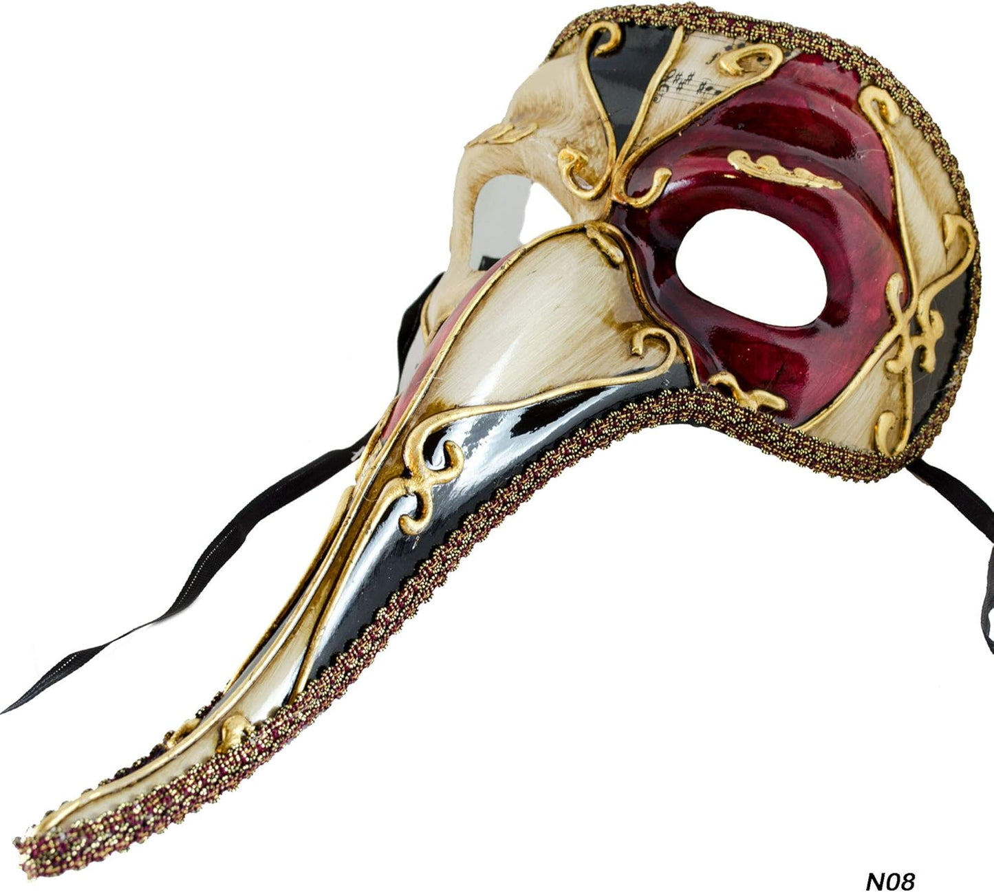 Handcrafted Venetian Long Nose Carnival Mask for Men
