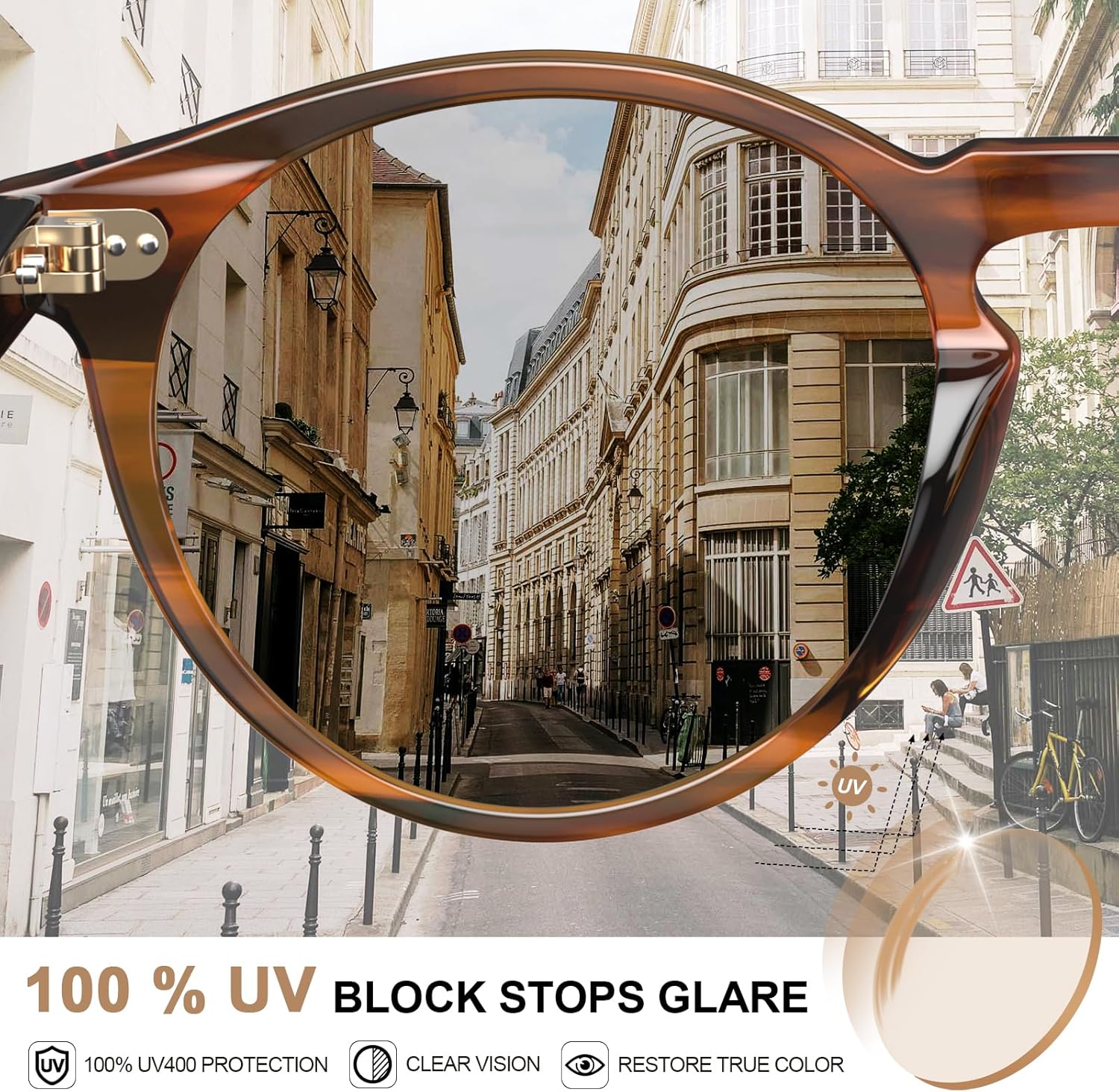 CARFIA Men's Polarized Retro Round Acetate Sunglasses UV400