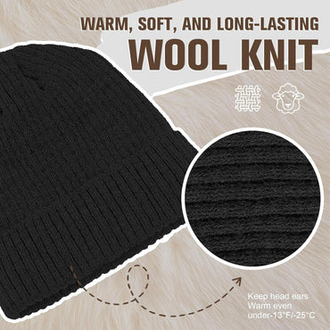 Cozy Wool Beanie with Fleece Lining – Unisex Winter Hat