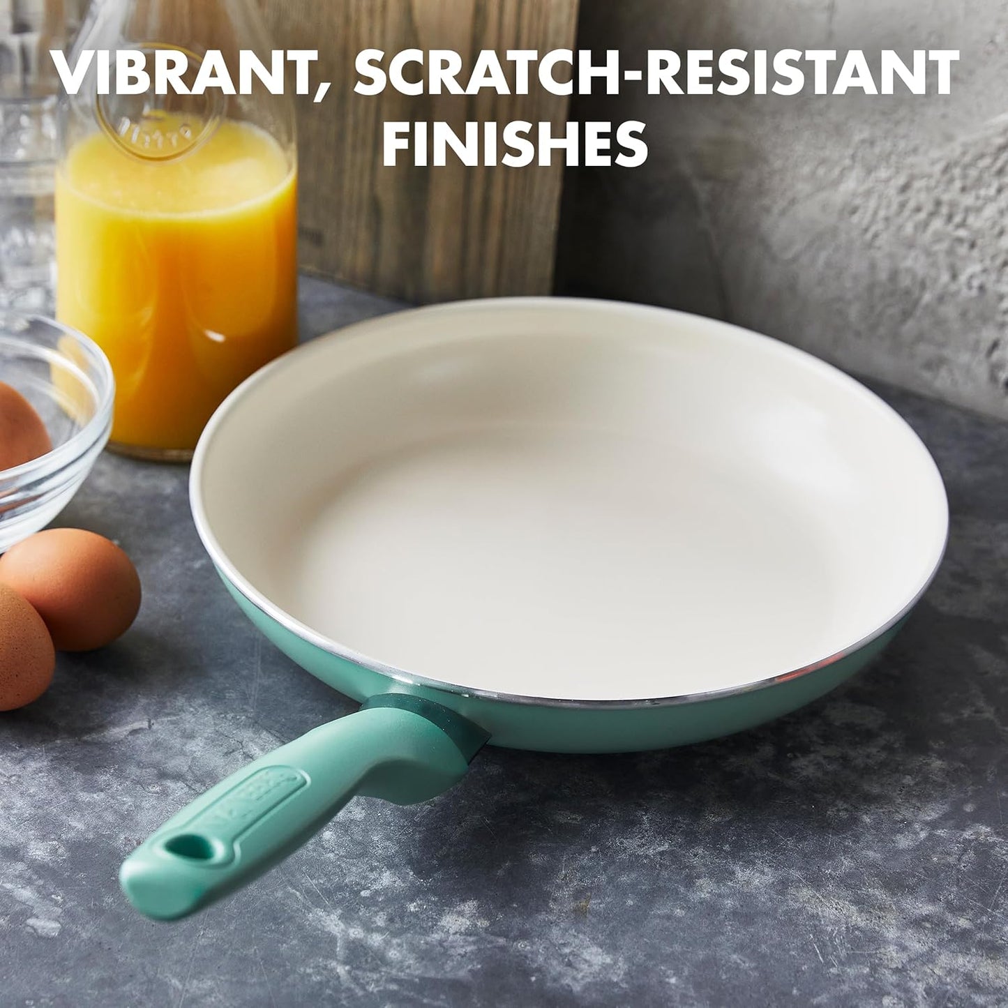 GreenPan Rio 10" Turquoise Ceramic Nonstick Skillet – PFAS-Free, Dishwasher Safe