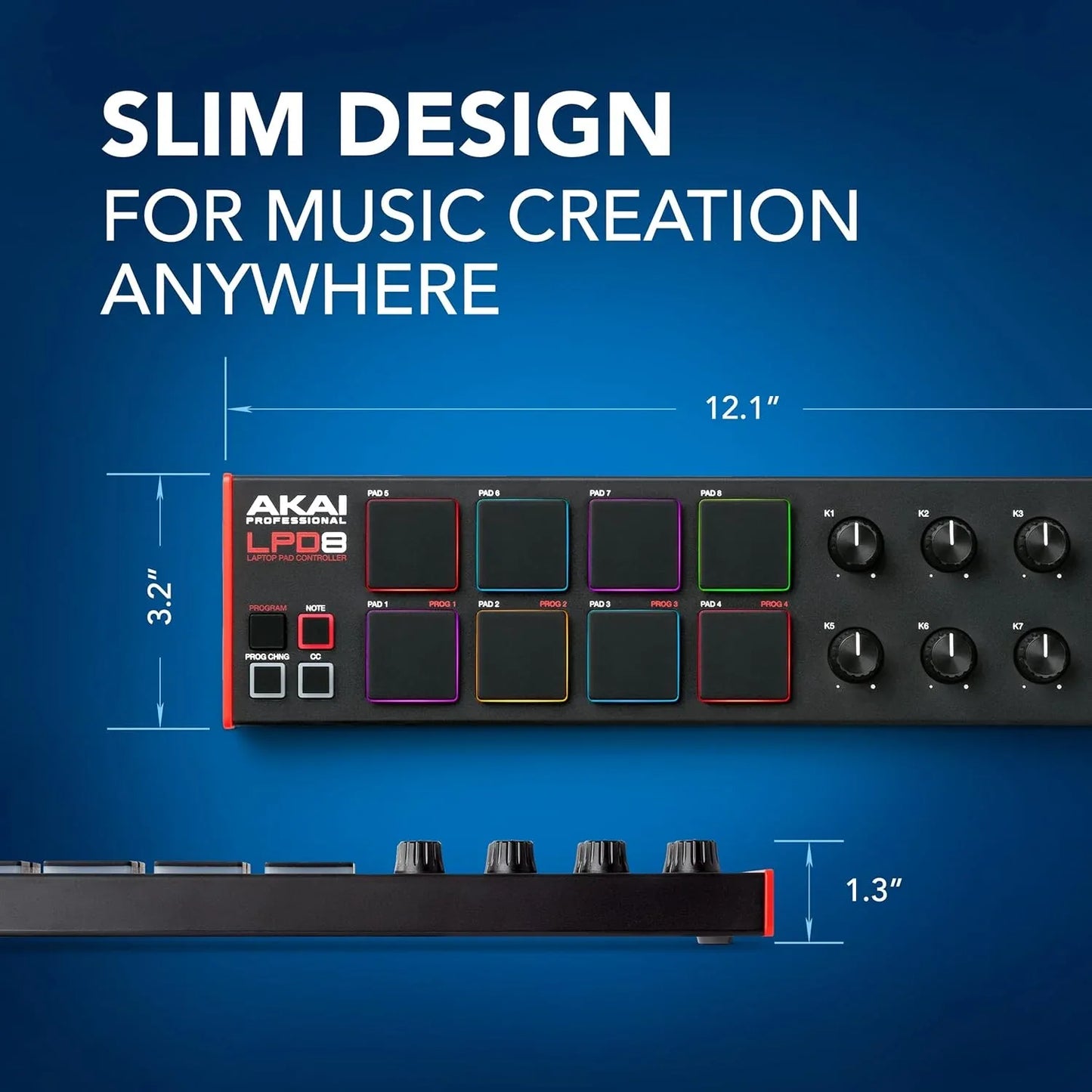 Akai LPD8 Portable USB MIDI Controller with RGB Pads - Gomix Brands Outlet