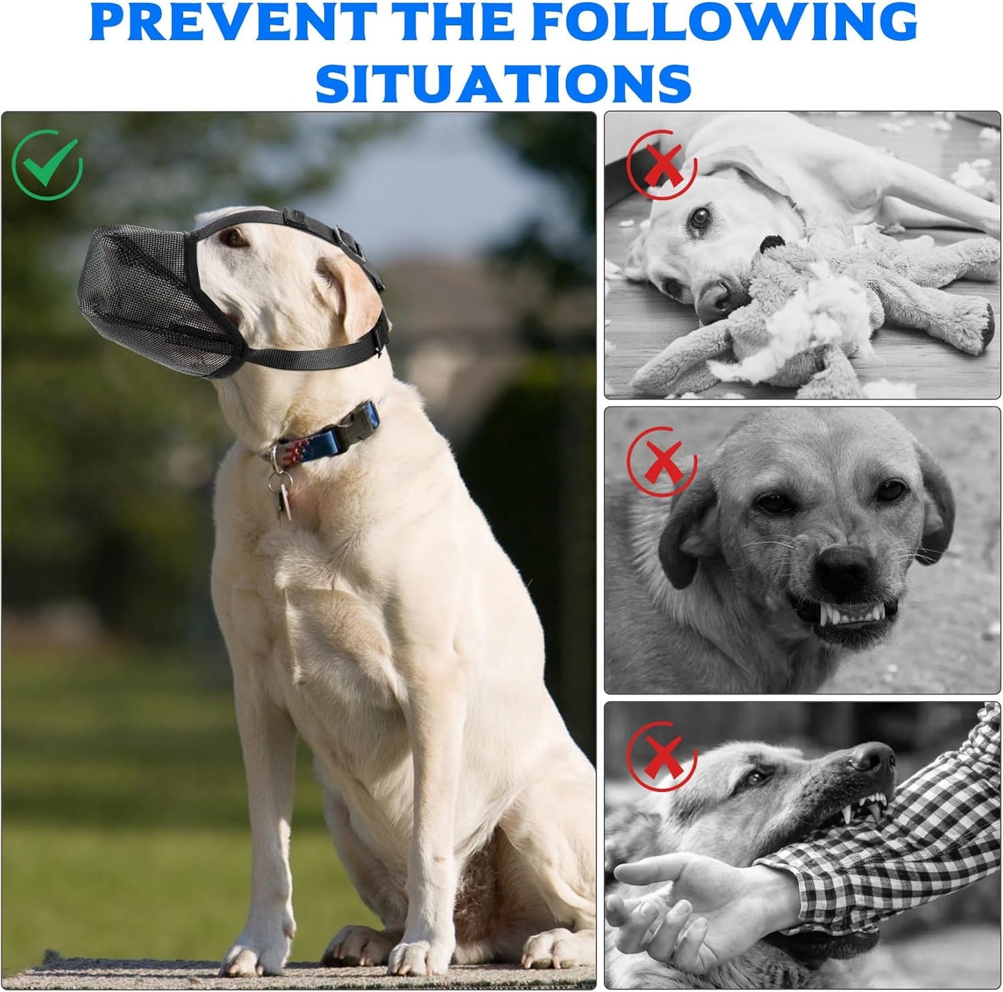 Adjustable Breathable Pet Mask Dog Muzzle for Small Medium Large Dogs Training