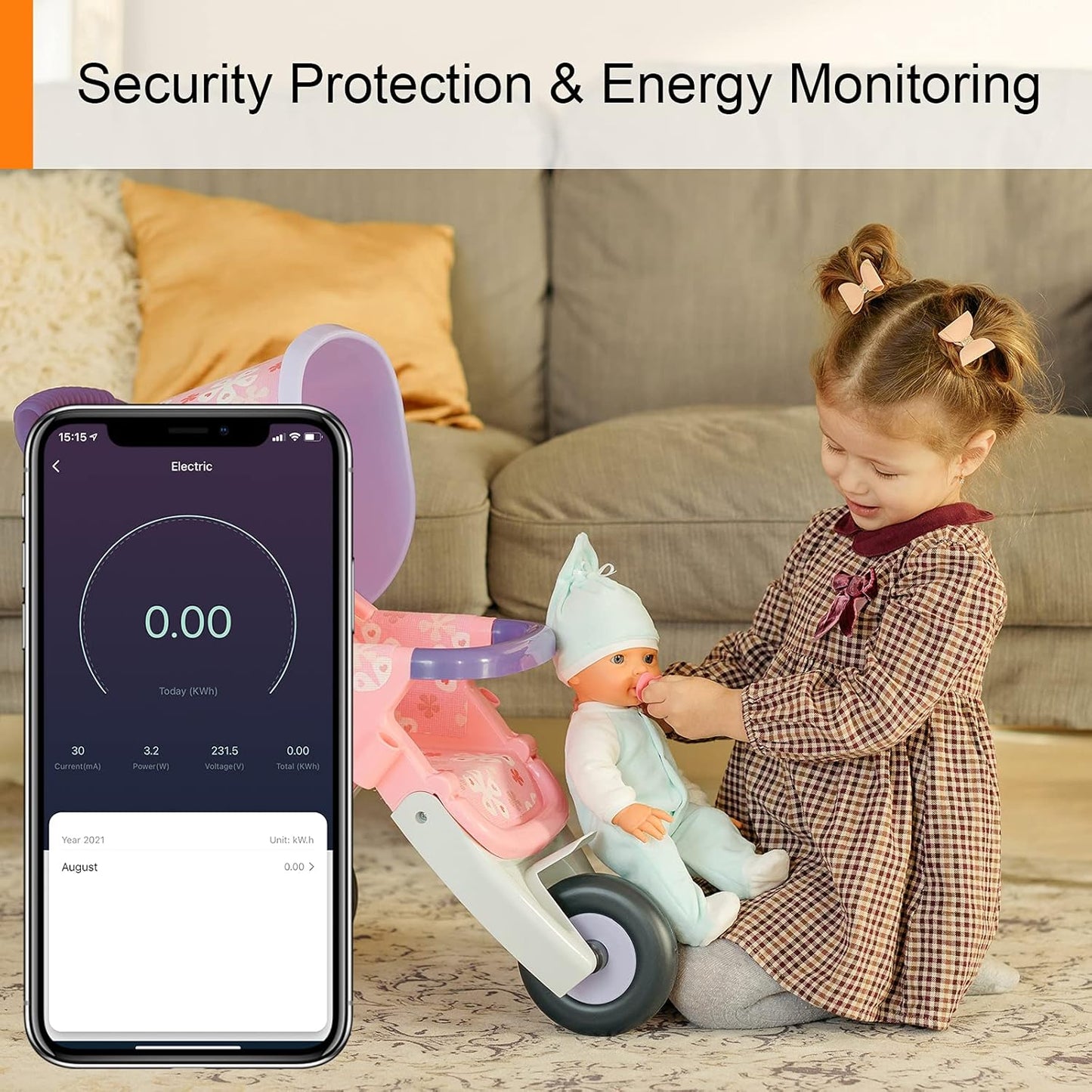 Antela Smart Home WiFi Socket with Power Measurement, Voice Control, 2-Pack