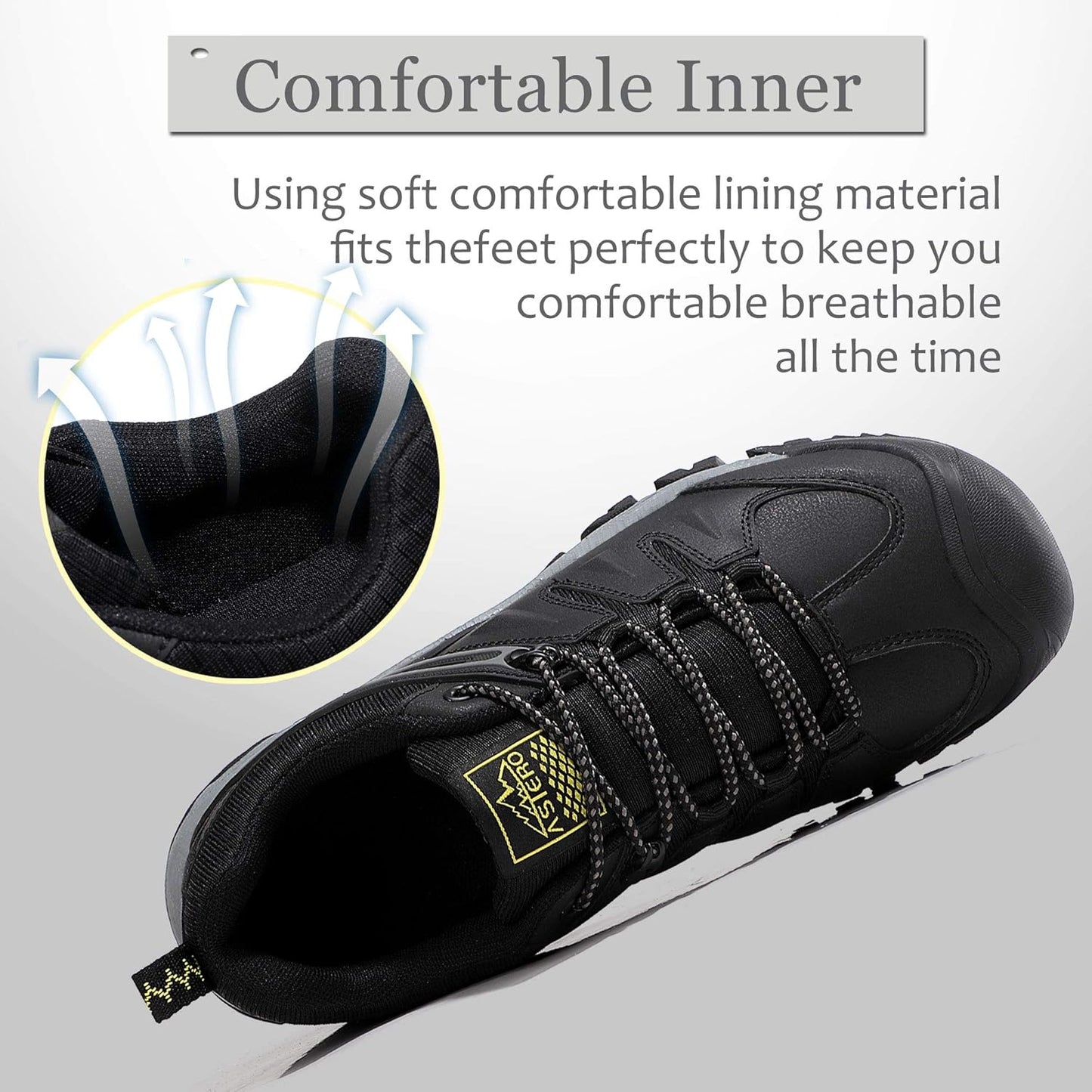 ASTERO Men's Waterproof Hiking Shoes with Anti‑Slip Rubber Sole