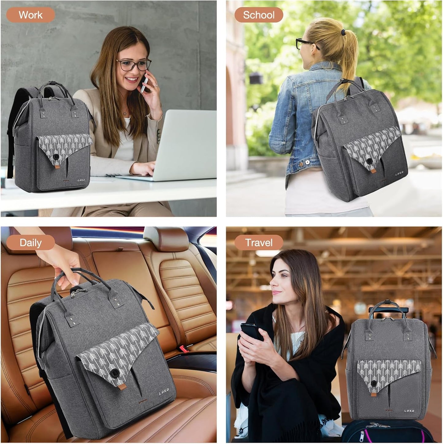 Lekesky 15.6 Inch Laptop Backpack
