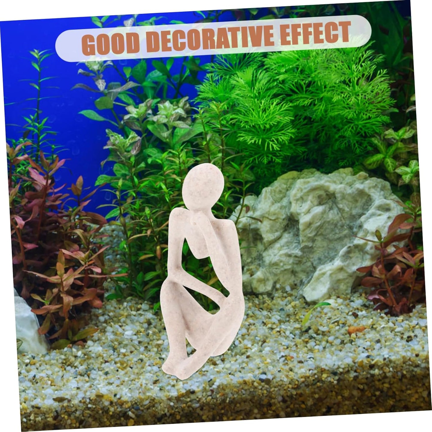 Alipis Resin Abstract Thinker Statue for Aquarium and Home Décor