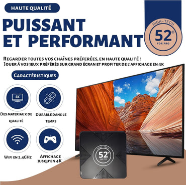 52 FOR PRO Android 12.0 TV Box 4GB RAM 32GB ROM 4K+ 60Hz Media Player with Bluetooth Remote