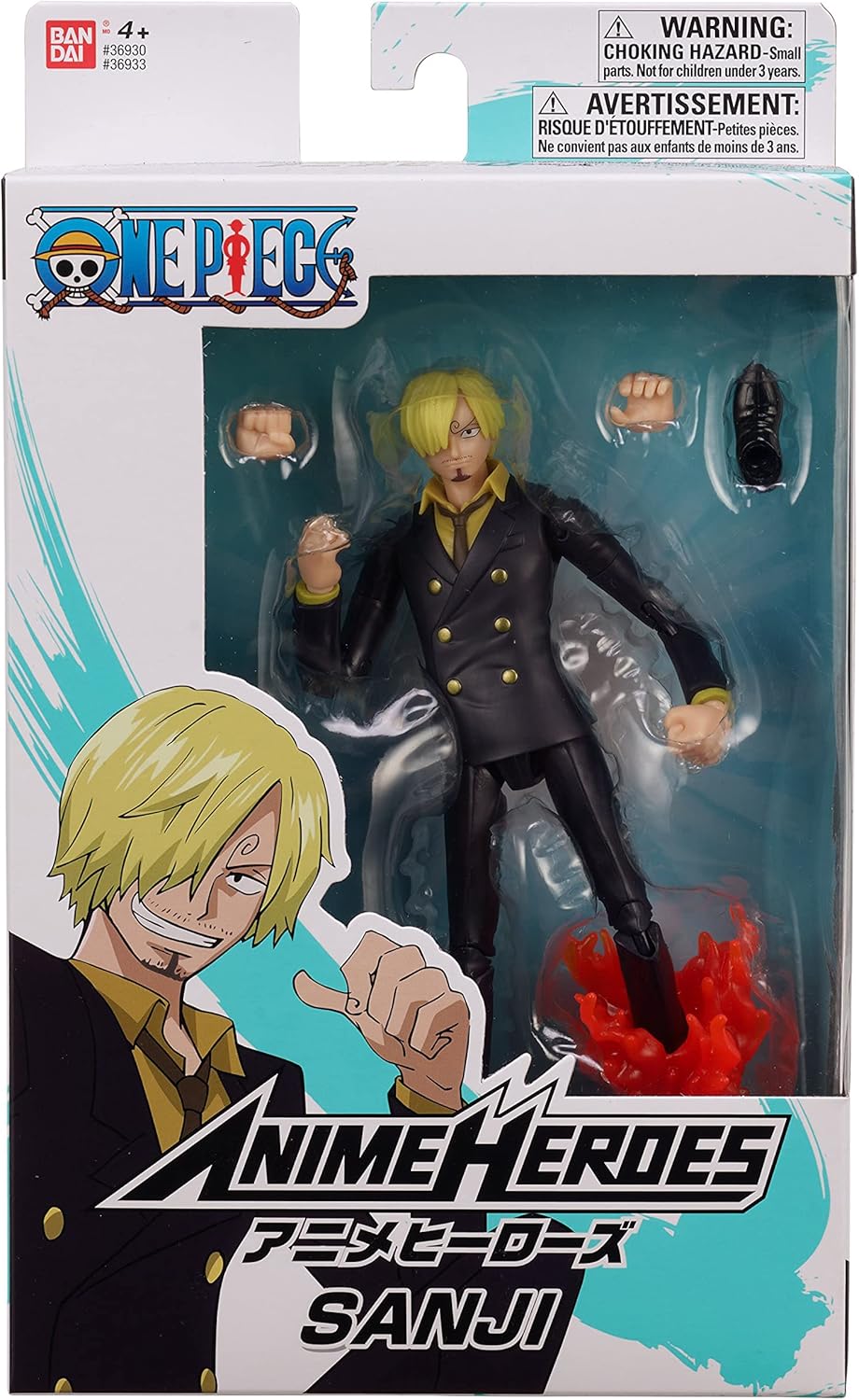 Bandai Anime Heroes One Piece Sanji Figure 6.5" Articulated Collectible