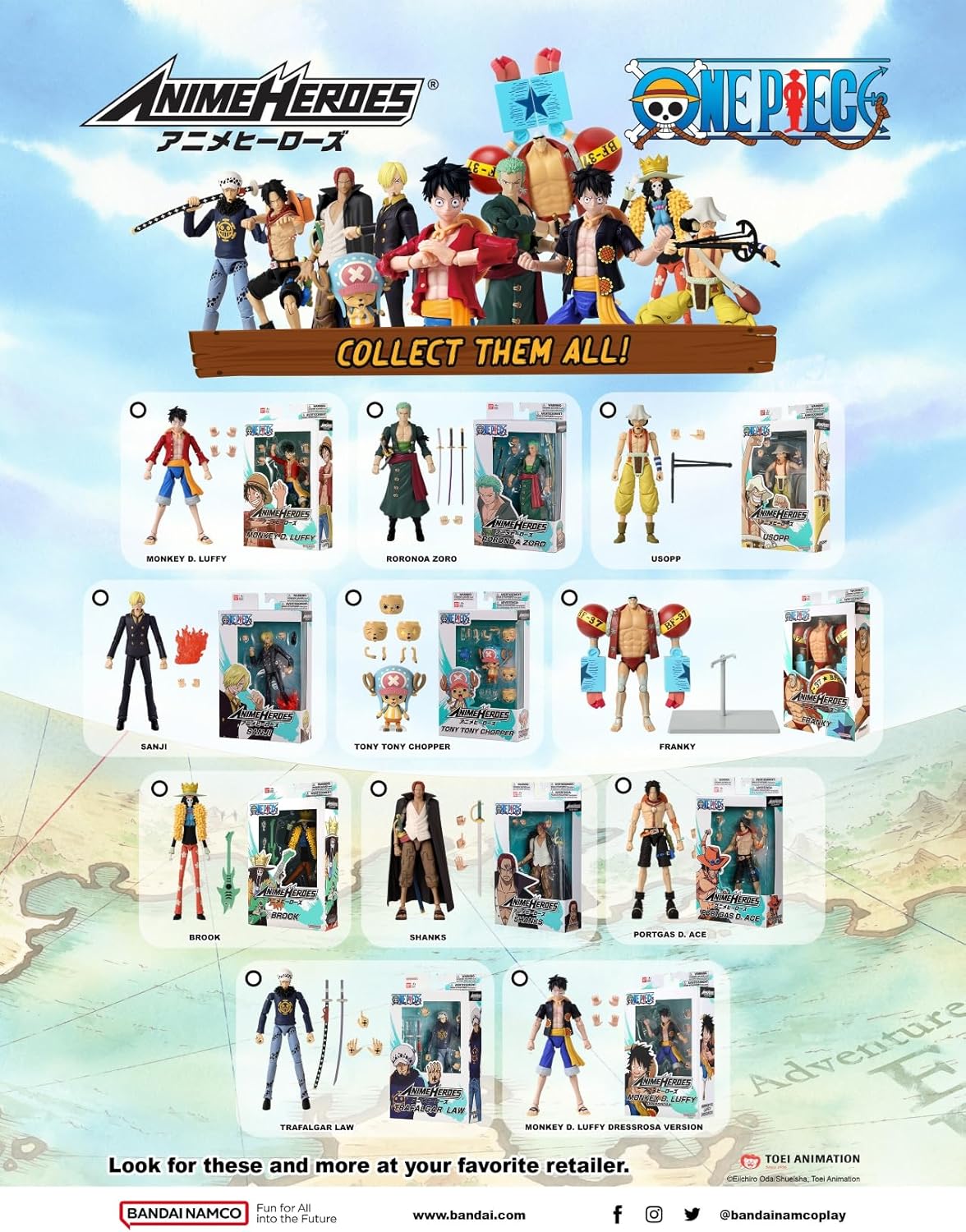 Bandai Anime Heroes One Piece Sanji Figure 6.5" Articulated Collectible