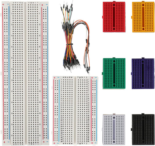BOJACK Solderless Breadboard Kit: 830, 400, 170 Tie Points, Jumper Wires Set