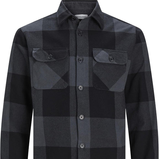 JACK & JONES Men's Comfort Fit Overshirt – Classic Cotton Long‑Sleeve Shirt