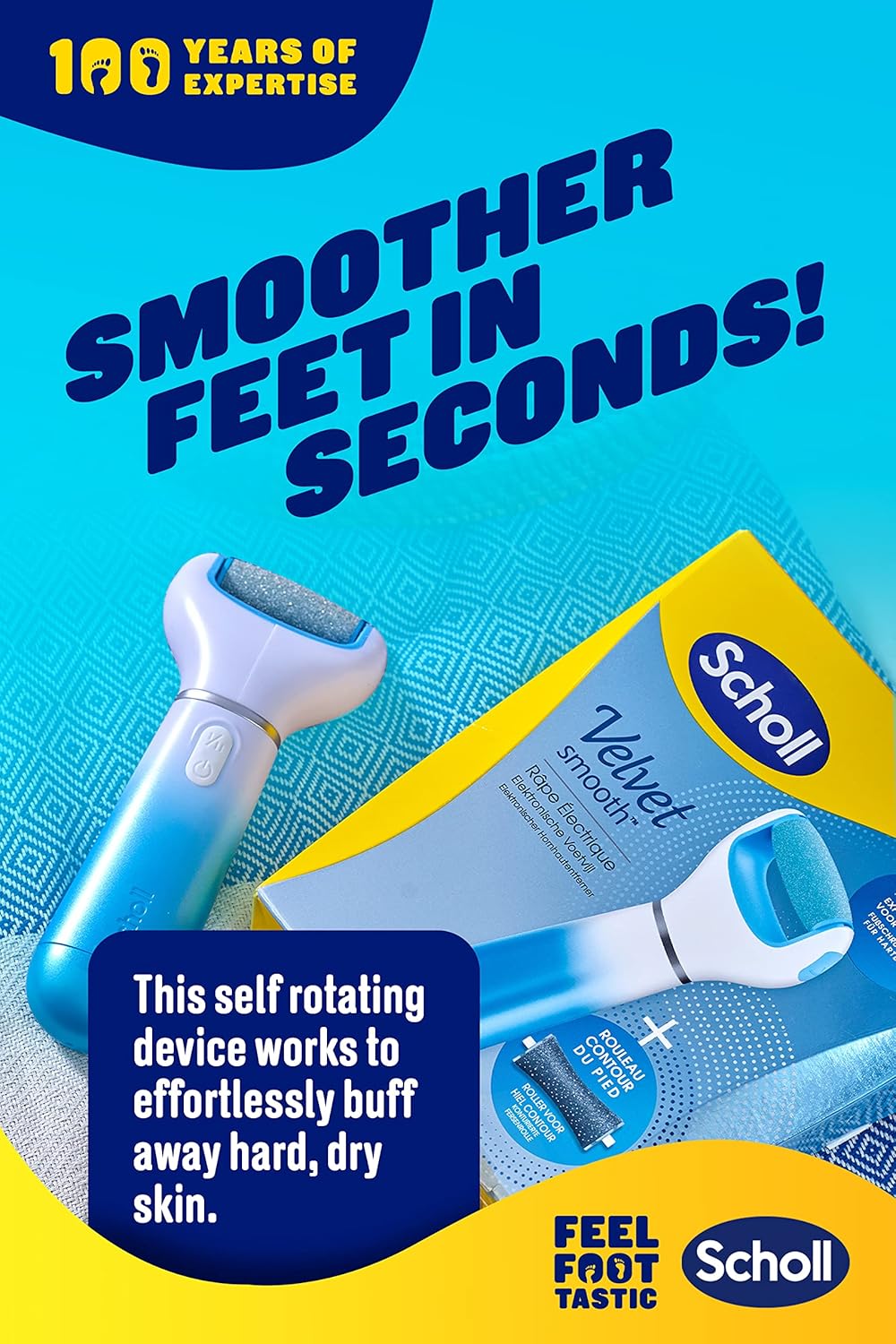 Scholl Velvet Smooth Electric Foot File with Cracked Heel Roller