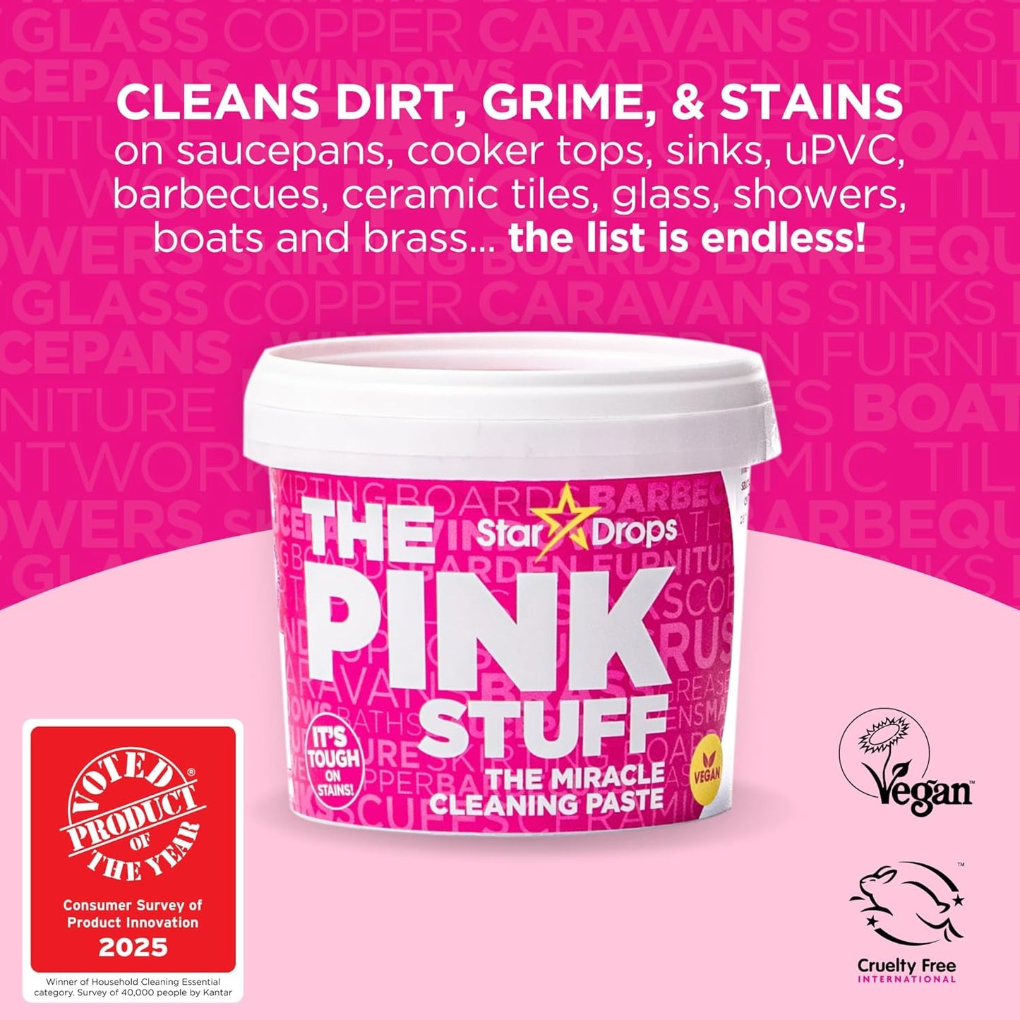 Stardrops Pink Stuff Miracle All-Purpose Cleaning Paste 17.63oz