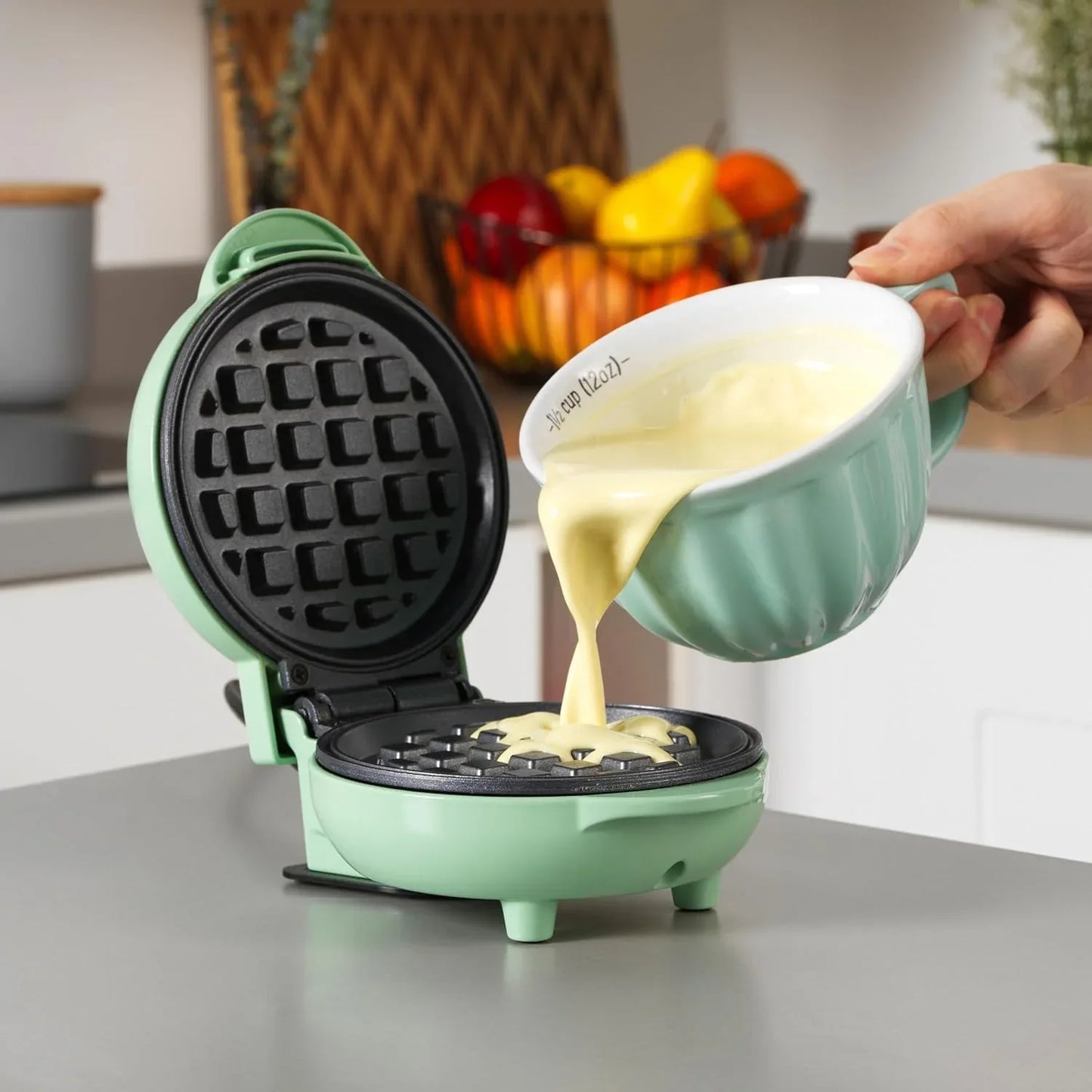 Giles & Posner Mini Green Non-Stick Waffle Maker 11.5cm - Gomix Brands Outlet