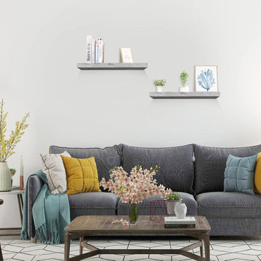 WOLTU Grey Oak Floating Wall Shelf 40cm with 10kg Capacity - Gomix Brands Outlet