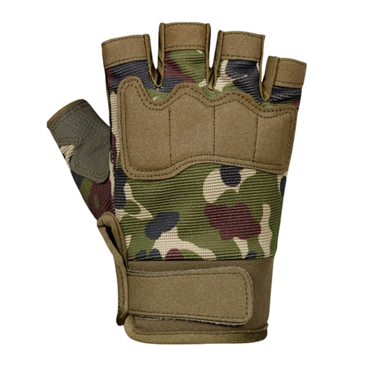 Half-Finger Tactical Gloves Jungle Camouflage Breathable Lightweight Outdoor Gear