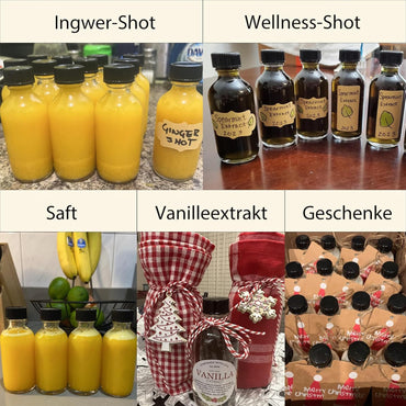 DIDITIME 12-Pack Mini Glass Shot Bottles with Funnel – 60ml