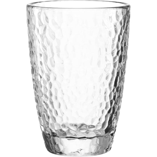 Leonardo Matera 340ml Transparent Glass Drinking Cup with Hammered Finish
