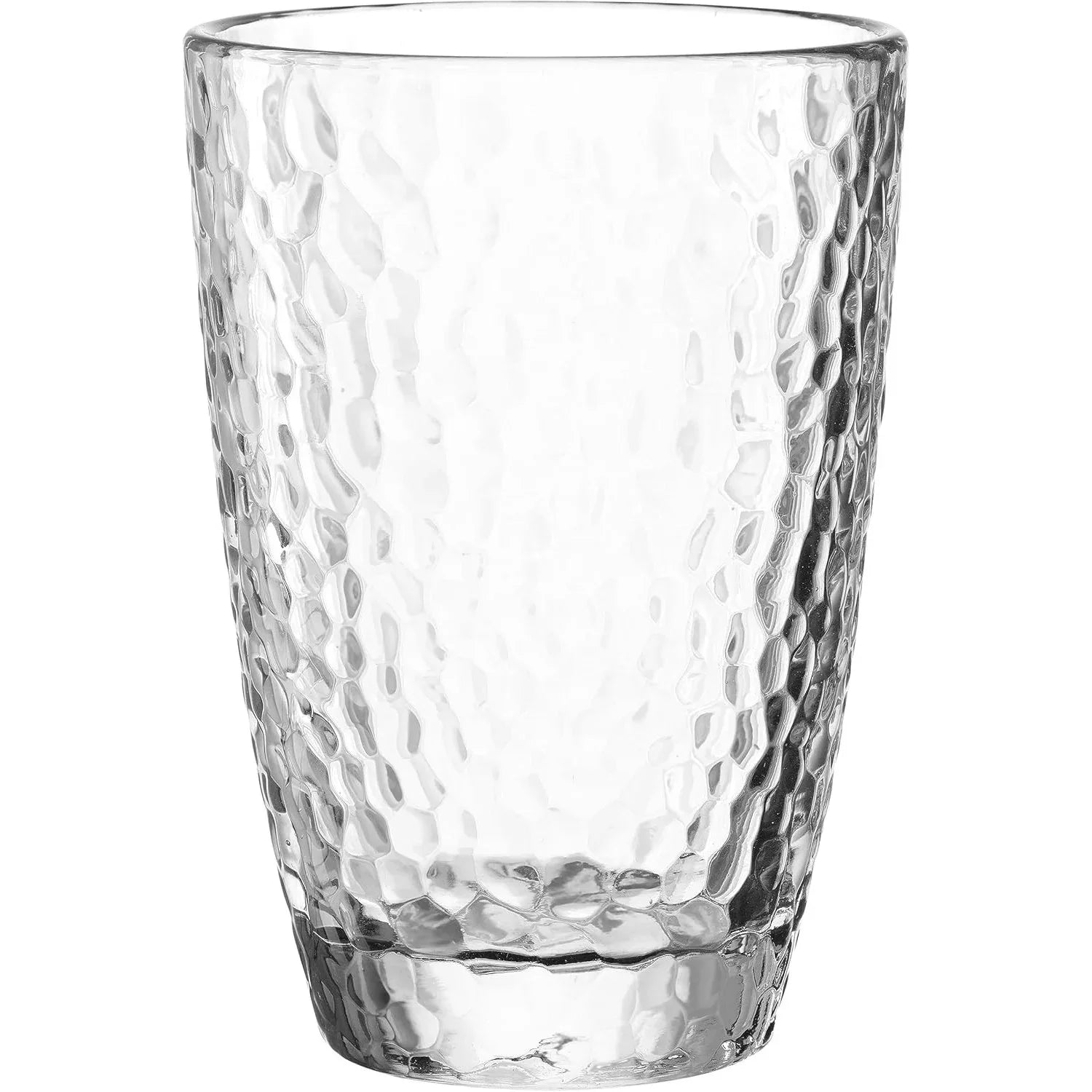 Leonardo Matera Set of 3- 340ml Transparent Glass Drinking Cup with Hammered Finish - Gomix Brands Outlet