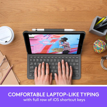 Logitech Slim Folio Keyboard Case for iPad 7th-9th Gen – Graphite