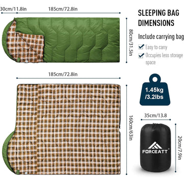 Forceatt Dark Green 4-Season Sleeping Bag