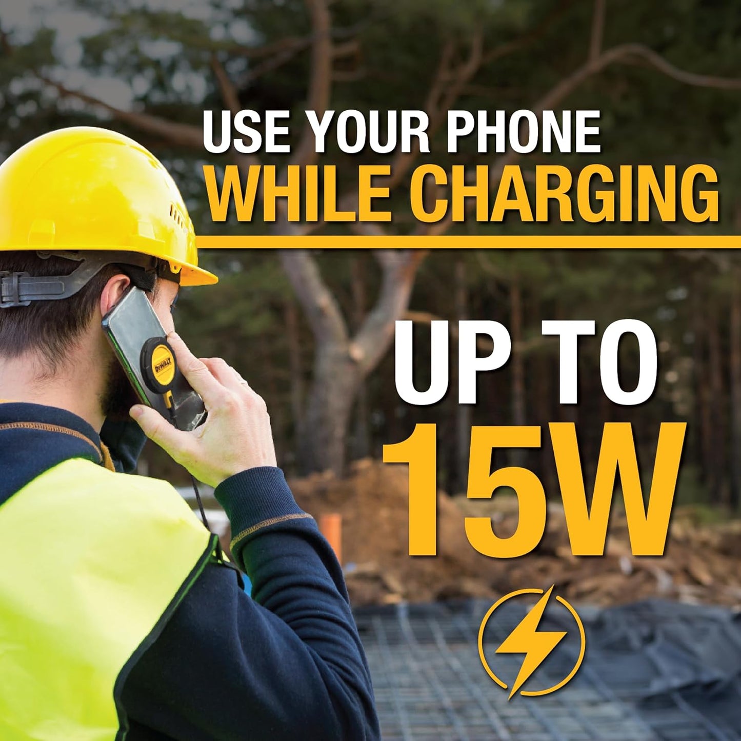 DEWALT Heavy-Duty 15W MagSafe Wireless Charger with Wall Mount