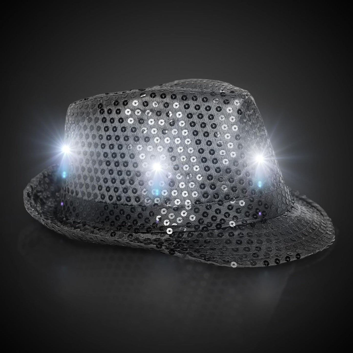 Livarno home Unisex LED Light Up Sequin Fedora Hat